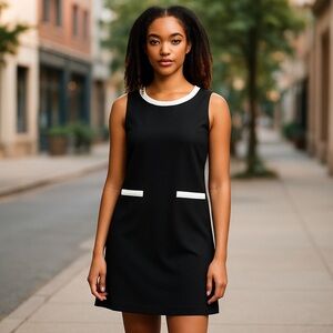 DKNY Women's little black with white detail size 4